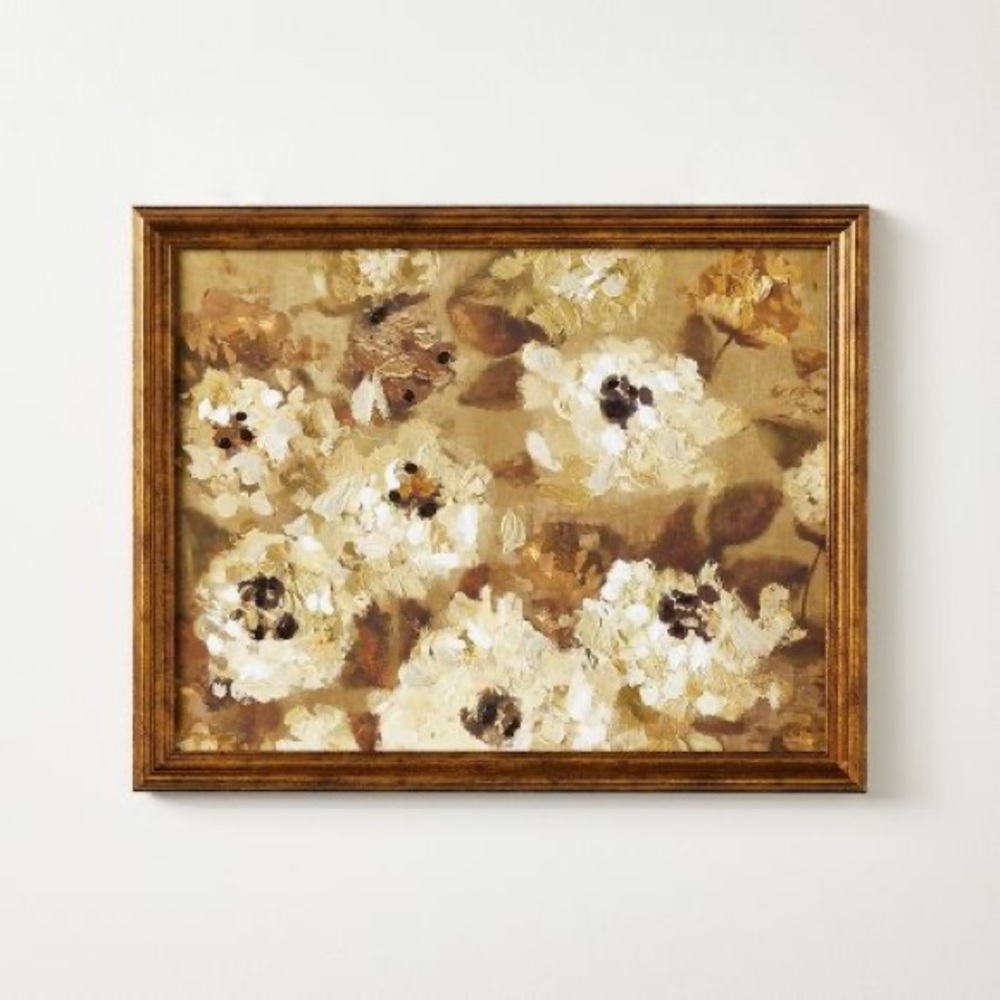 Oil Painted All Over Floral Framed Wall Art designed with Studio McG…